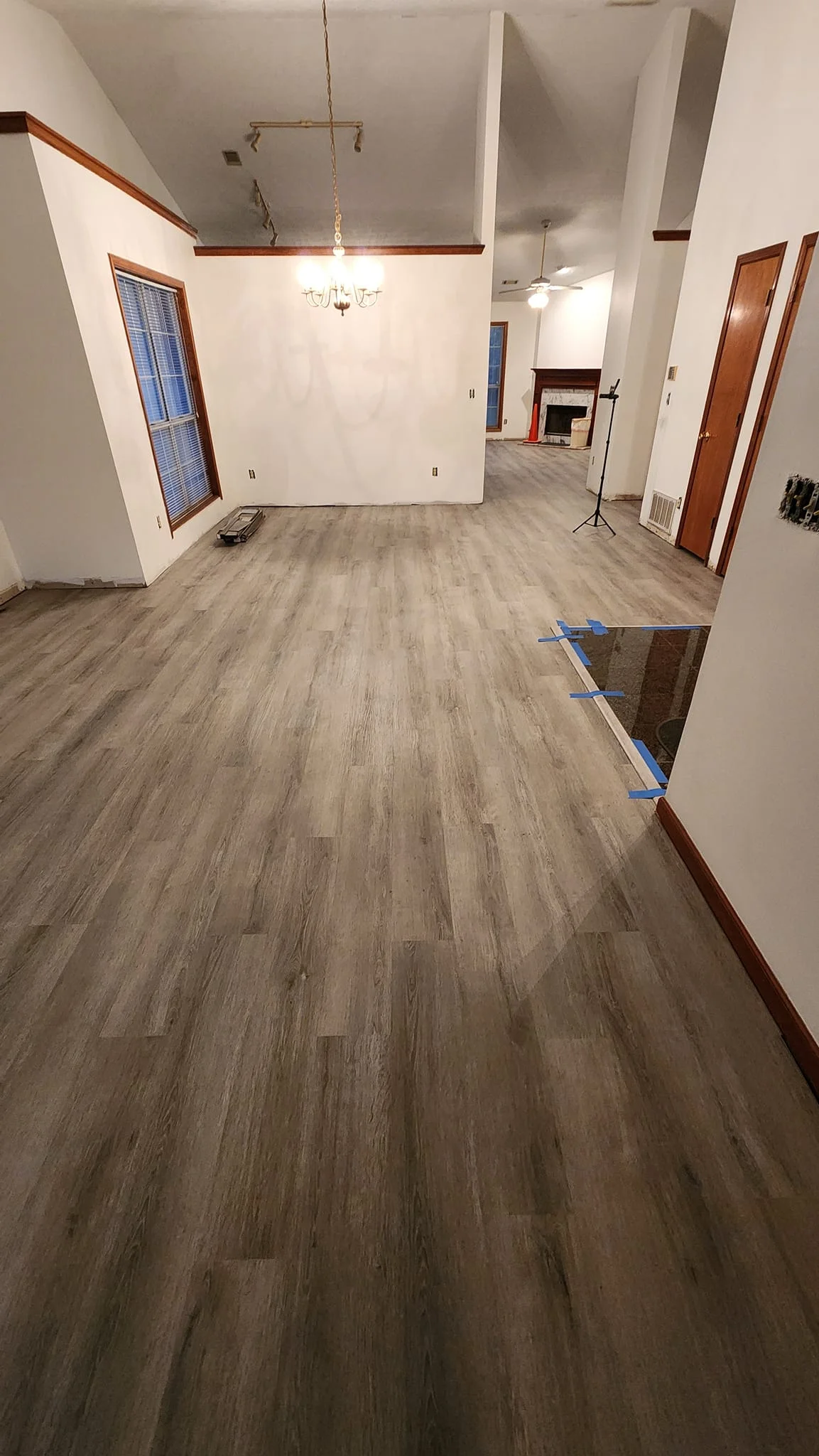 Luxury vinyl plank flooring installed in a Lilburn GA living room